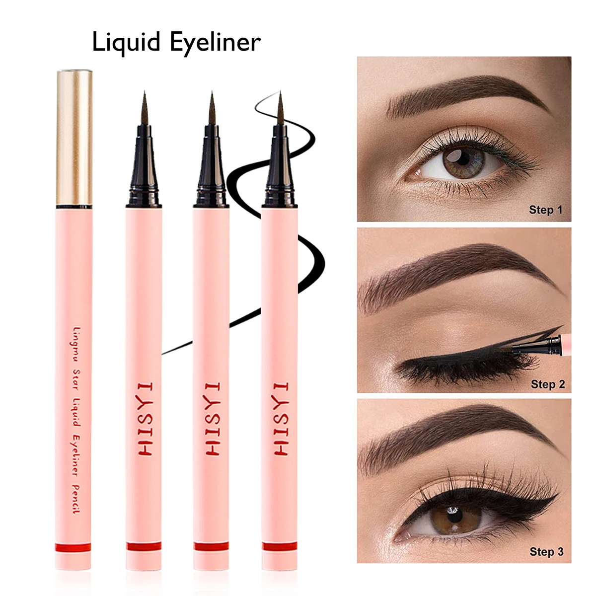 Eyeliner liquid pen is smooth and easy to color, quick-drying, thin head, waterproof and non-smudge, makeup holding eyeliner