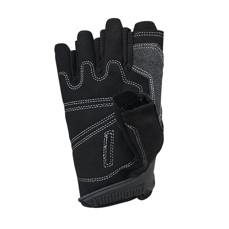 TOUGHBUILT TB-G06-L Microfiber Wear Resistant Half Finger Work Gloves Multi Purpose Soft Breathable Protective Gloves