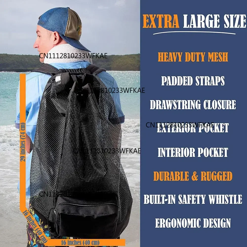 Scuba Diving Bag Mesh Travel Backpack for Scuba Diving and Snorkeling Gear Dry Bag Holds Mask Fins Snorkel Travel Bag