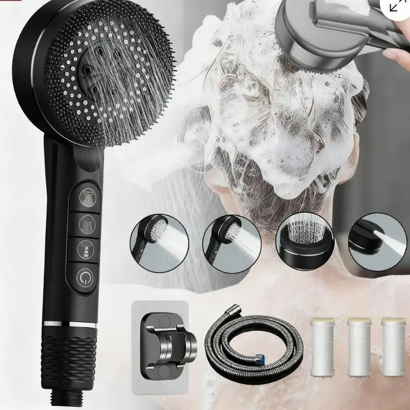 

2025 New 4 Sprays Setting Pressurized Hand Showerhead For Enhanced Bath Experience