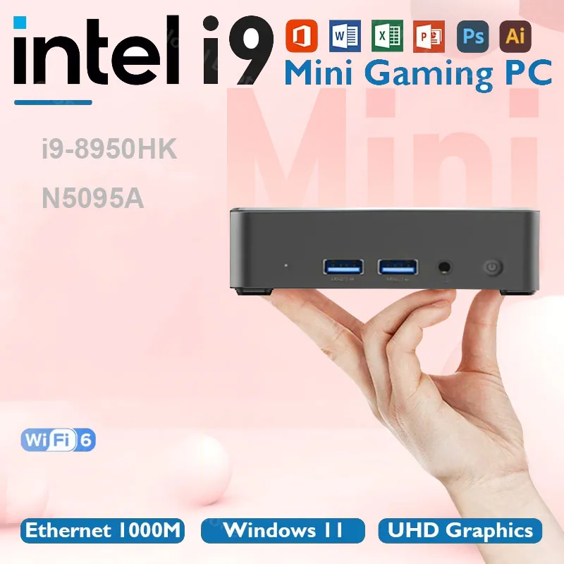 Gaming Mini Computer Intel i9-8950HK/N5095A i9 12900H 4Cores 8Threads Windows 11 WiFi6