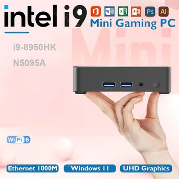 게임용 미니 컴퓨터, 인텔 i9-8950HK, N5095A, i9, 12900H, 4 코어, 8 스레드, 윈도우 11, WiFi6