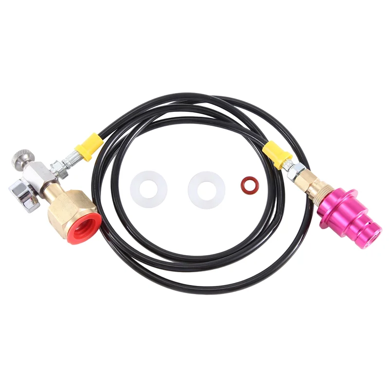Soda Adapter Hose With 2000Psi Pressure Gauge For DUO/TERRA/ART Quick Connect To Larger CO2 Bottles, Carbonated Bottle-Y48A
