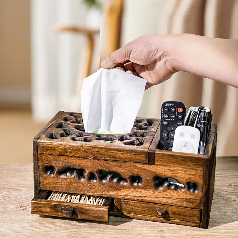 

Remote control storage box, coffee table, multi-functional tissue box, home living room, Chinese office