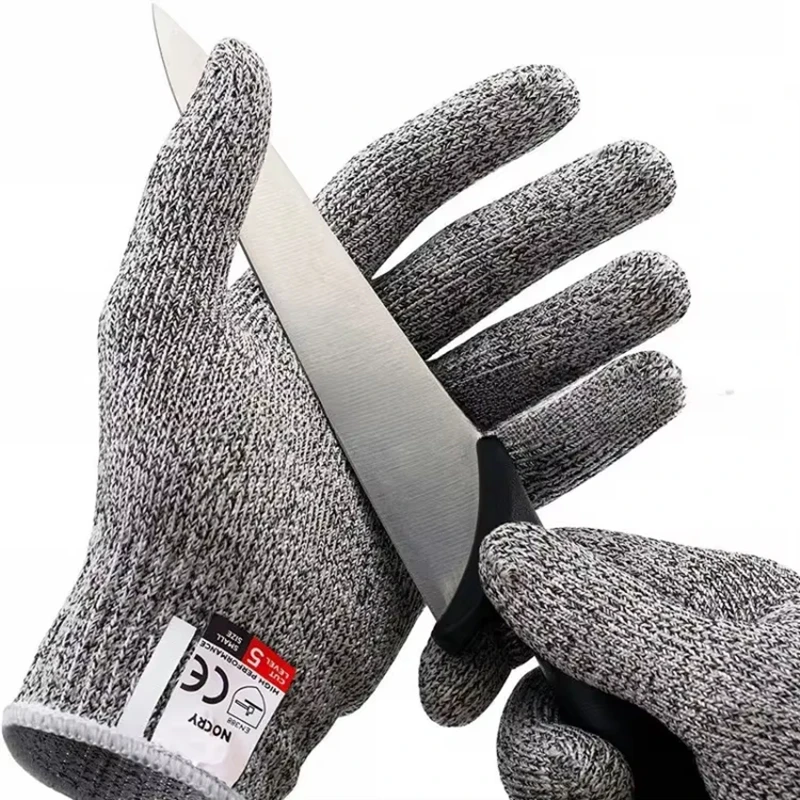 1/2/5 Pairs Anti-Cut Gloves Kitchen Gardening Anti-Cut Knitted Gloves Anti-Thorn Wear-Resistant Glass Building Cutting Gloves