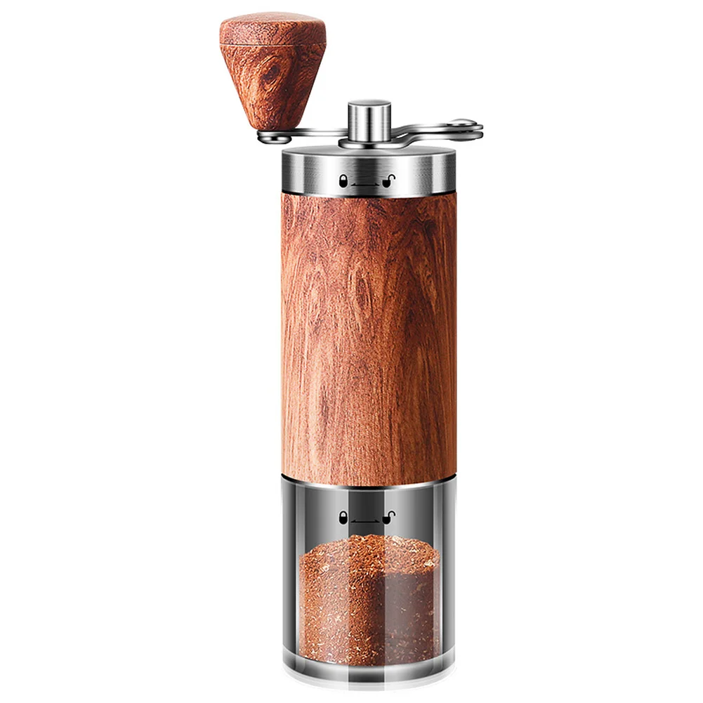 Stainless Steel Hand Cranked Coffee Machine Multifunctional 304 Stainless Steel Hand Crank Coffee Grinder Portable Wood Grain
