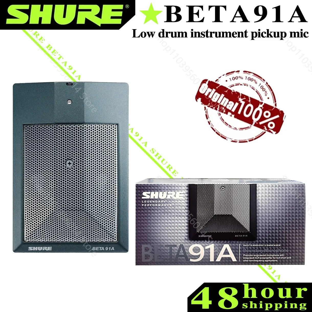 Original  Shure BETA 91A Bass Drum Instrument Condenser Boundary Microphone Suitable for Low Frequency Pickup Instrument Mic