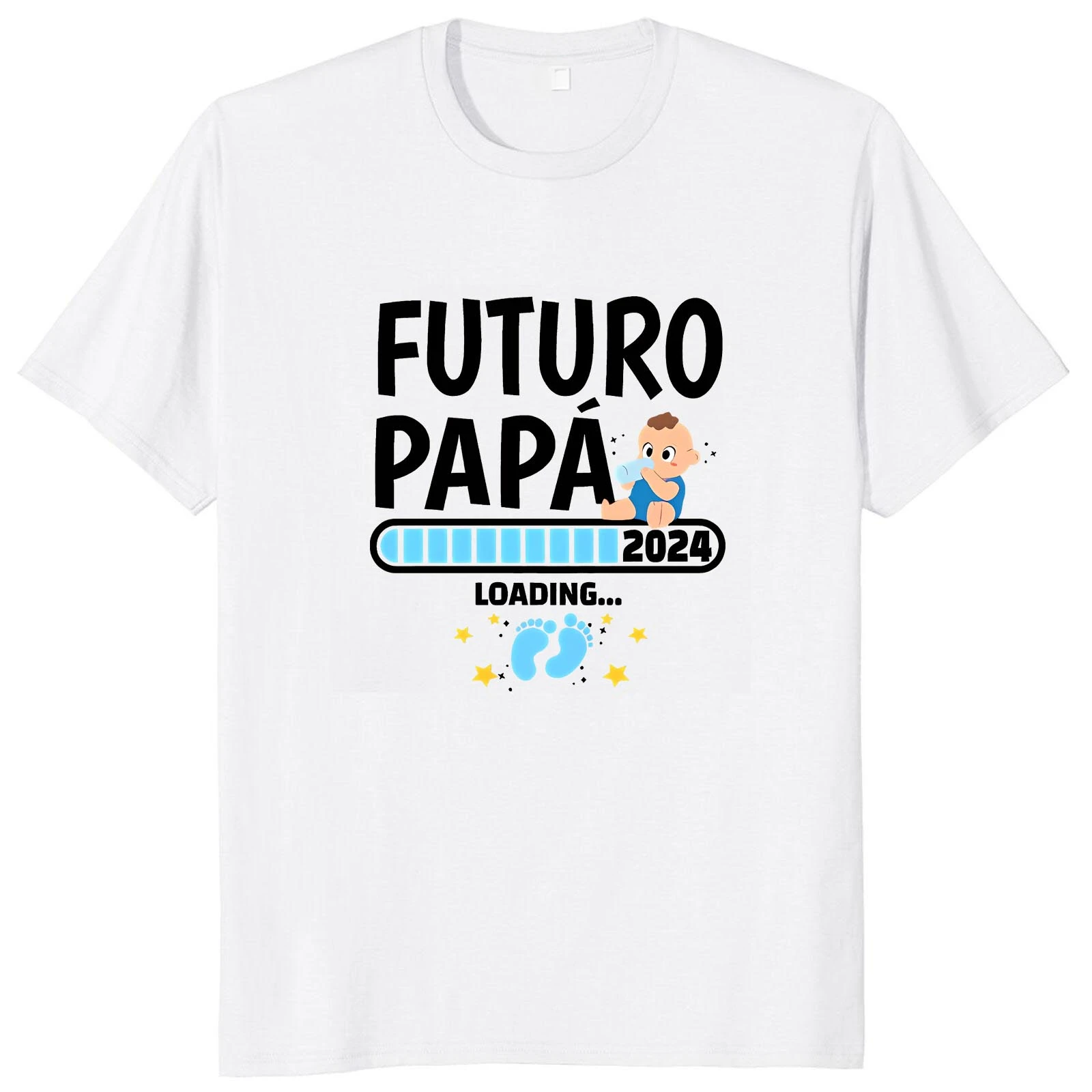 First Father Announces Dad Gift Men's Clothing O-neck 100% Cotton Soft T-shirts Future Papa 2024 T Shirt  EU Size