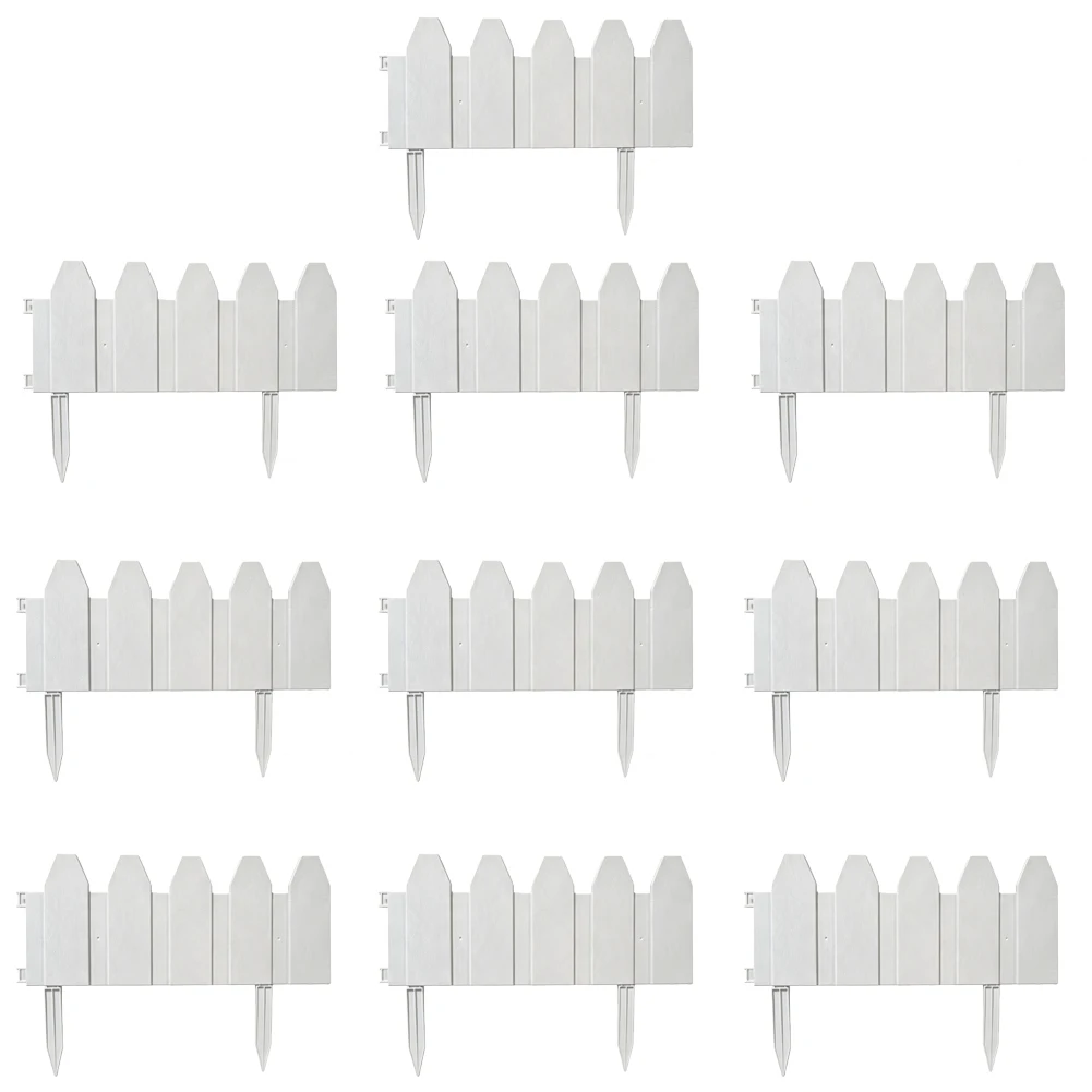 10 pcs PP Plastic Fence Edging for Garden Borders For Lawn Edging Flowerbed Yard Decor Modern Minimalist Style Weatherproof