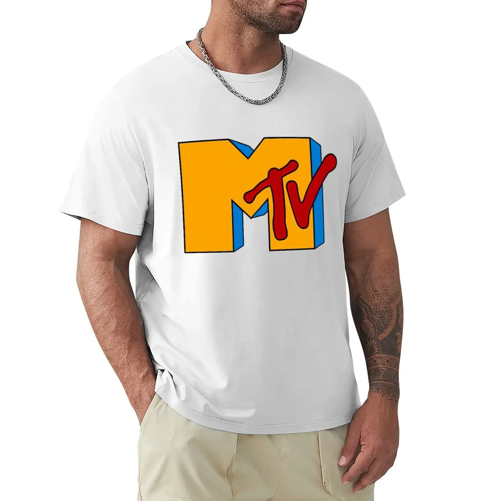 Vintage MTV Retro Rap Rock Music T Shirt Harajuku Short Sleeve T-shirt 100% Cotton Graphics Tshirt Tops