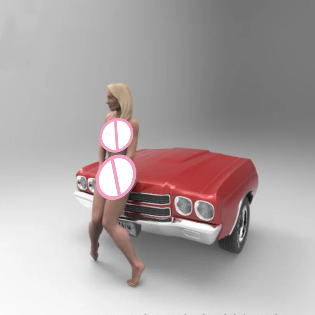 Figurka żywiczna w skali 1/24 Piękna kobieta Model Nsfw (Bez samochodu) Zestaw do samodzielnego montażu Niezmontowany i niepomalowany Model do druku 3D zabawka 032