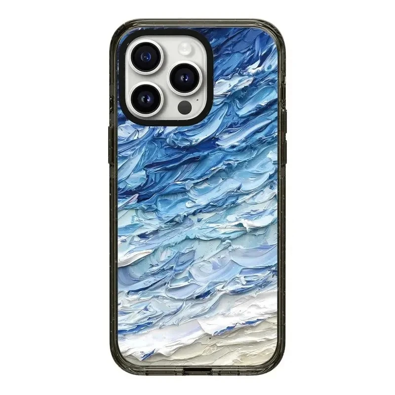 

Ocean Oil Painting 2.0 Acrylic Black Border Phone Case Cover for IPhone 11 12 13 14 15 Pro Max Case