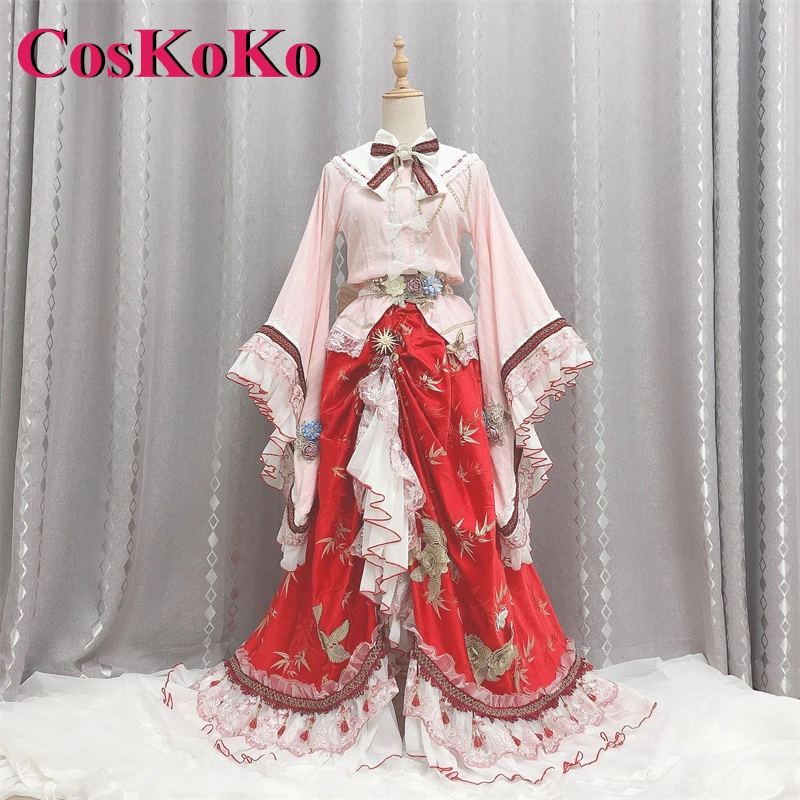 CosKoKo  Houraisan Kaguya Cosplay Anime Game Touhou Project Costume Gorgeous Sweet Formal Dress Women Party Role Play Clothing