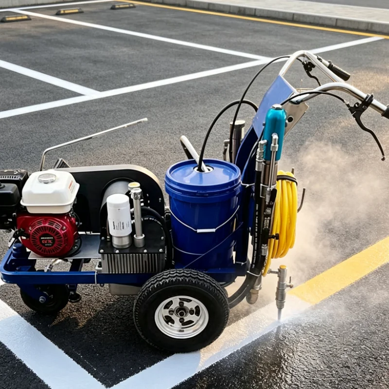 Portable Hand Push Parking Lot Line Striping Machine for Car Park Space Marking Supermarket Parking Zone with Customized