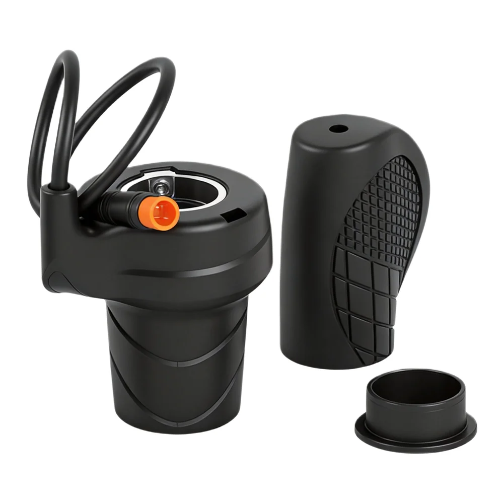 Half Twist Throttle Handlebar for Electric Bicycles with Waterproof 3-Pin Connector and Ergonomic Rubberized Grip