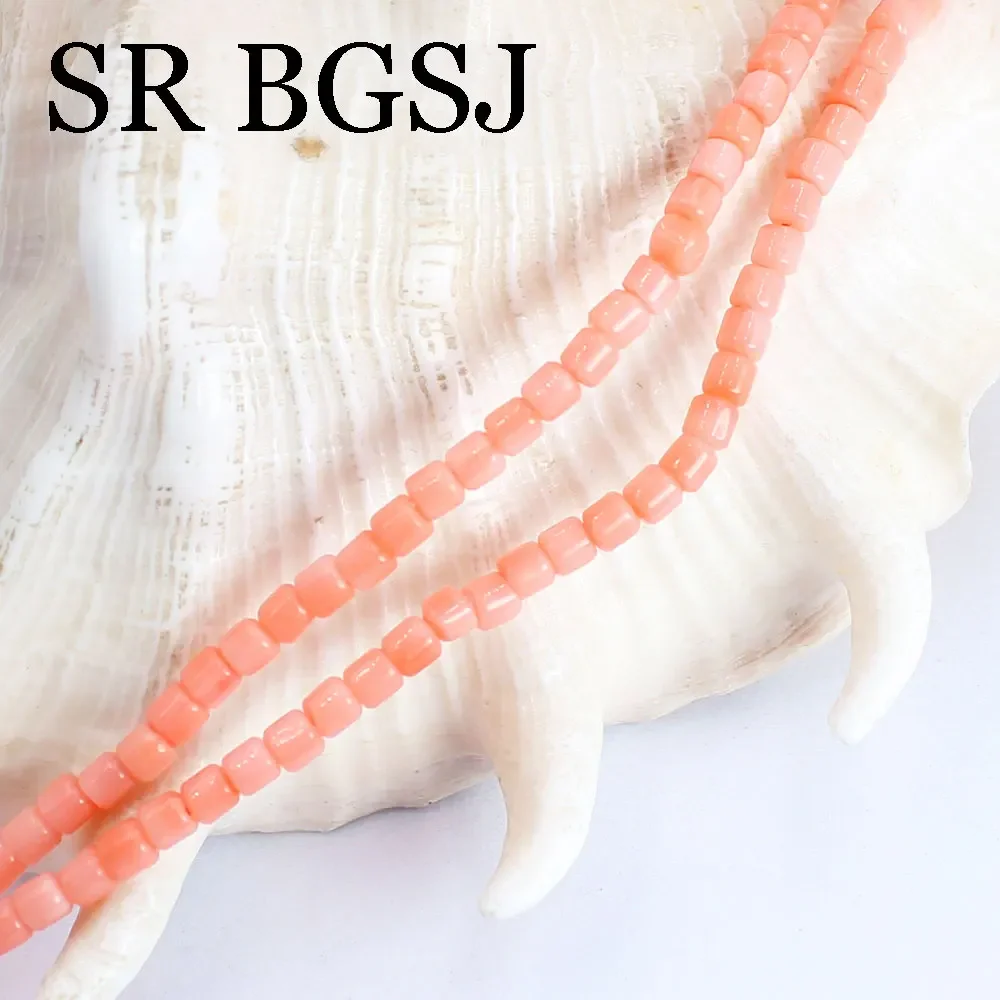 3x3mm Mini Column Orange Keshi Rondelle Drum Jewelry DIY Loose Genuine Natural Spacer Coral Beads 15\