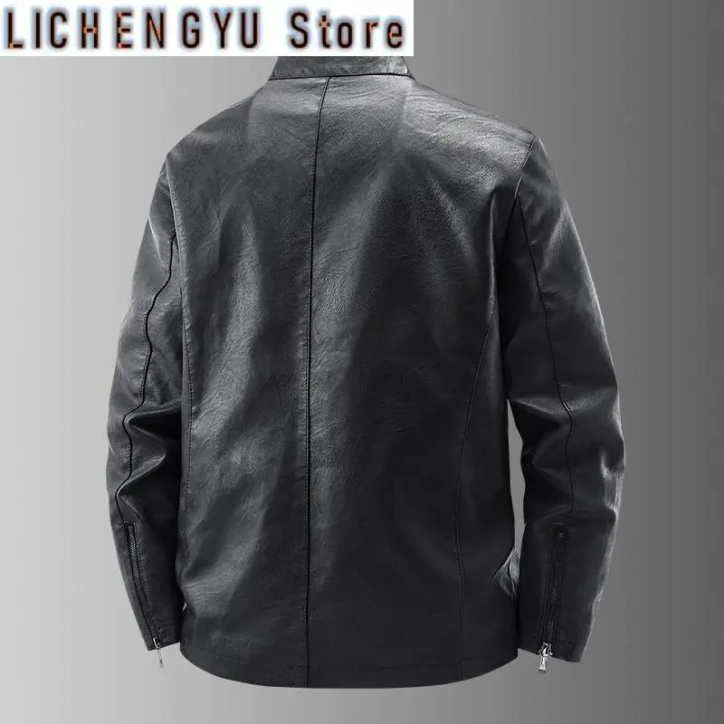 Autumn New Men Leather Jacket Black Biker Coat Korean Fashion Men PU Retro Leather Jacket Trend Casual Slim Fit Baseball Clothes