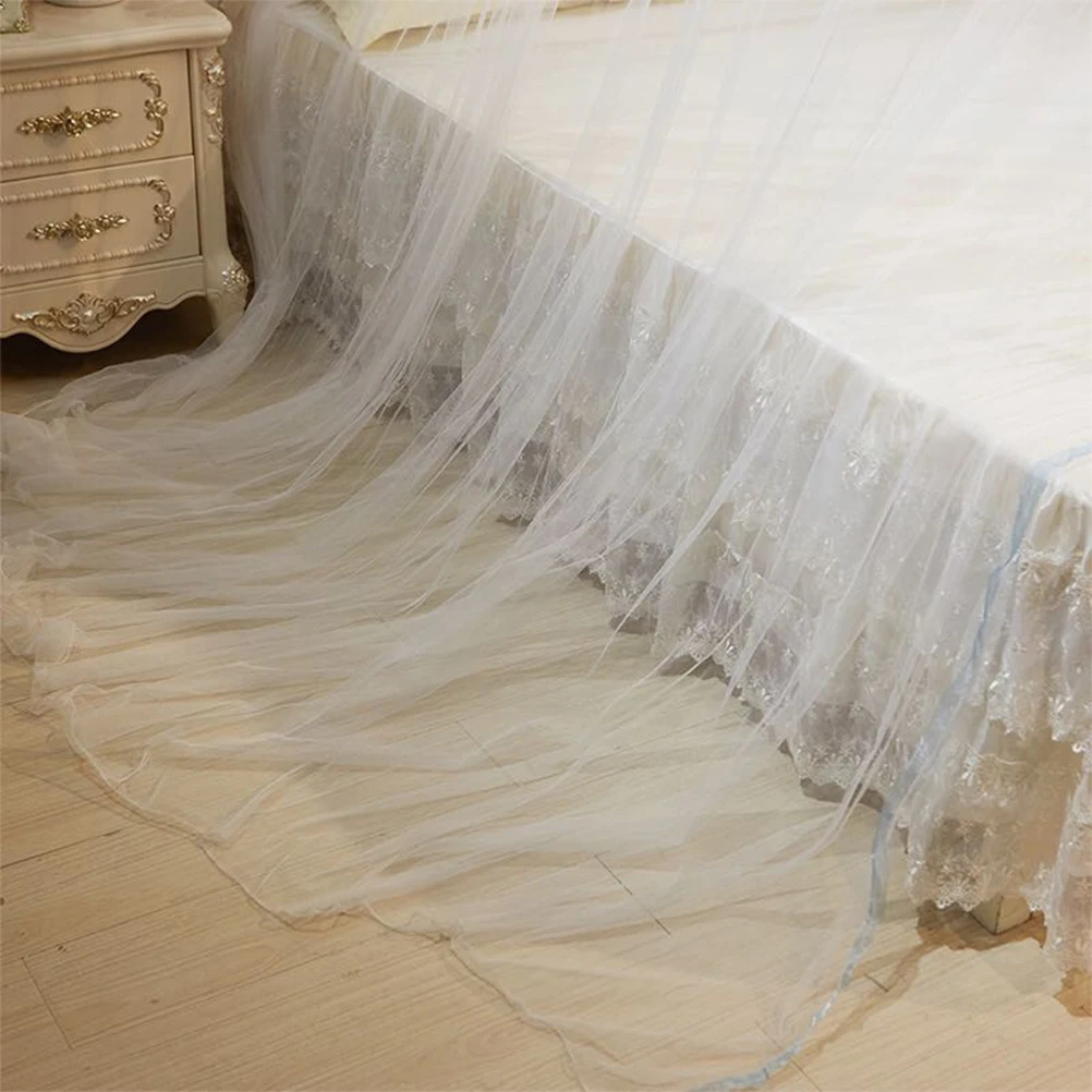 

1pc Lace Bed Canopy Mosquito Net Lightweight Sturdy Fine Mesh Dome Netting For Bedroom Crib Hammock Textile