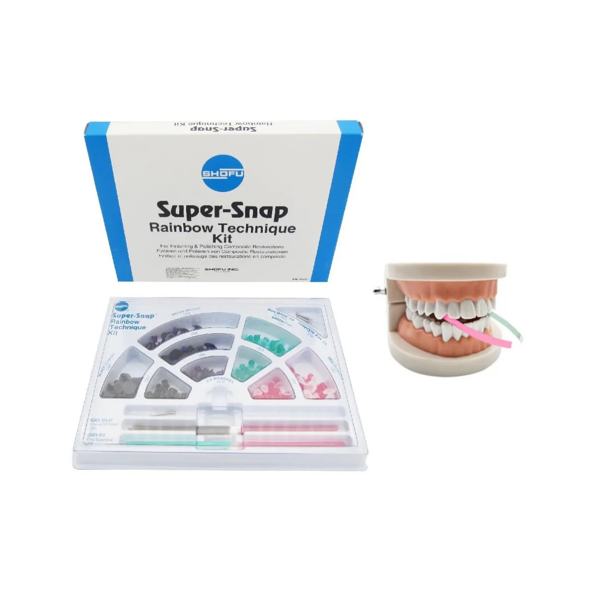 Polishing Rainbow CA Kit Polish Discs Dental Tools SHOFU Super-Snap Mini Kits