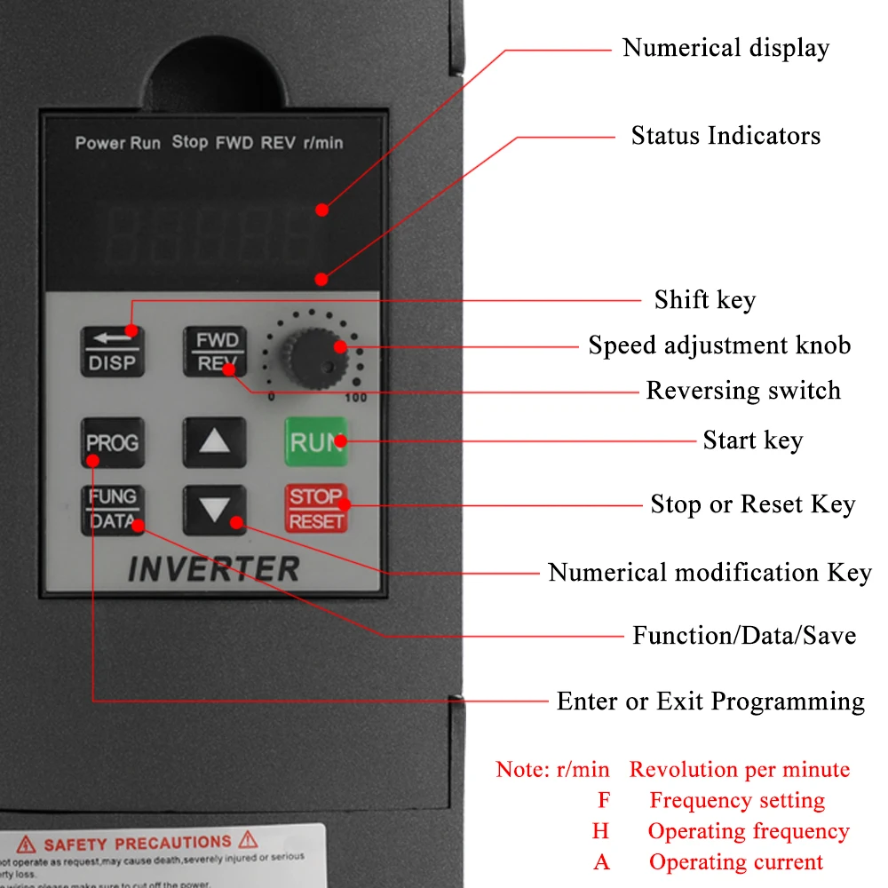 Universal VFD Frequency Speed Controller 2.2KW 12A 220 V AC Motor Drive Single-Phase In Three-Phase Out Variable Inverter AT1-22