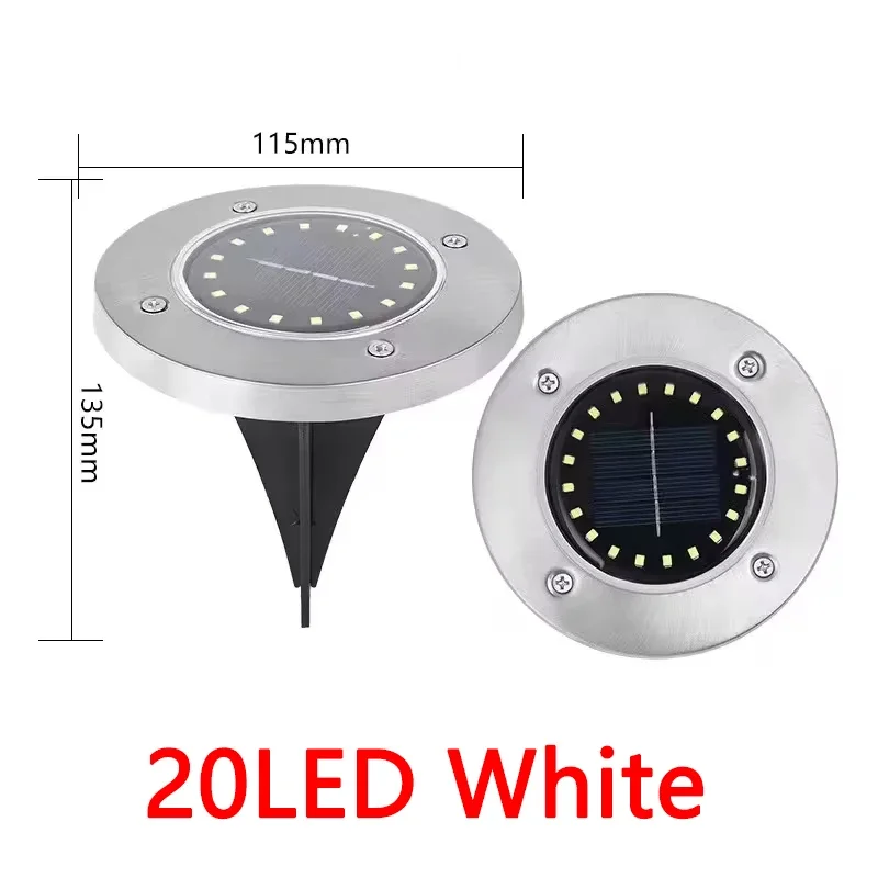 ESMARTER Solarleuchten für den Außenbereich, Scheiben-Untergrundlampe, Strahler, vergrabene Solarleuchte für Zuhause, Garten, Rasen, Hof, Dekoration 3