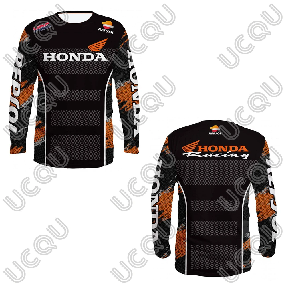 

2025 New Men Honda HRC Racing Tshirt Quick-Drying Locomotive Style Sports Casual Long-Sleeve Men Women Motorcycle Top Clothing