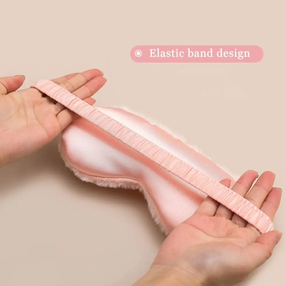 Breathable Cute Cloud Eye Cover Soft Faux Rabbit Fur Sleeping Blindfold Sleeping Mask