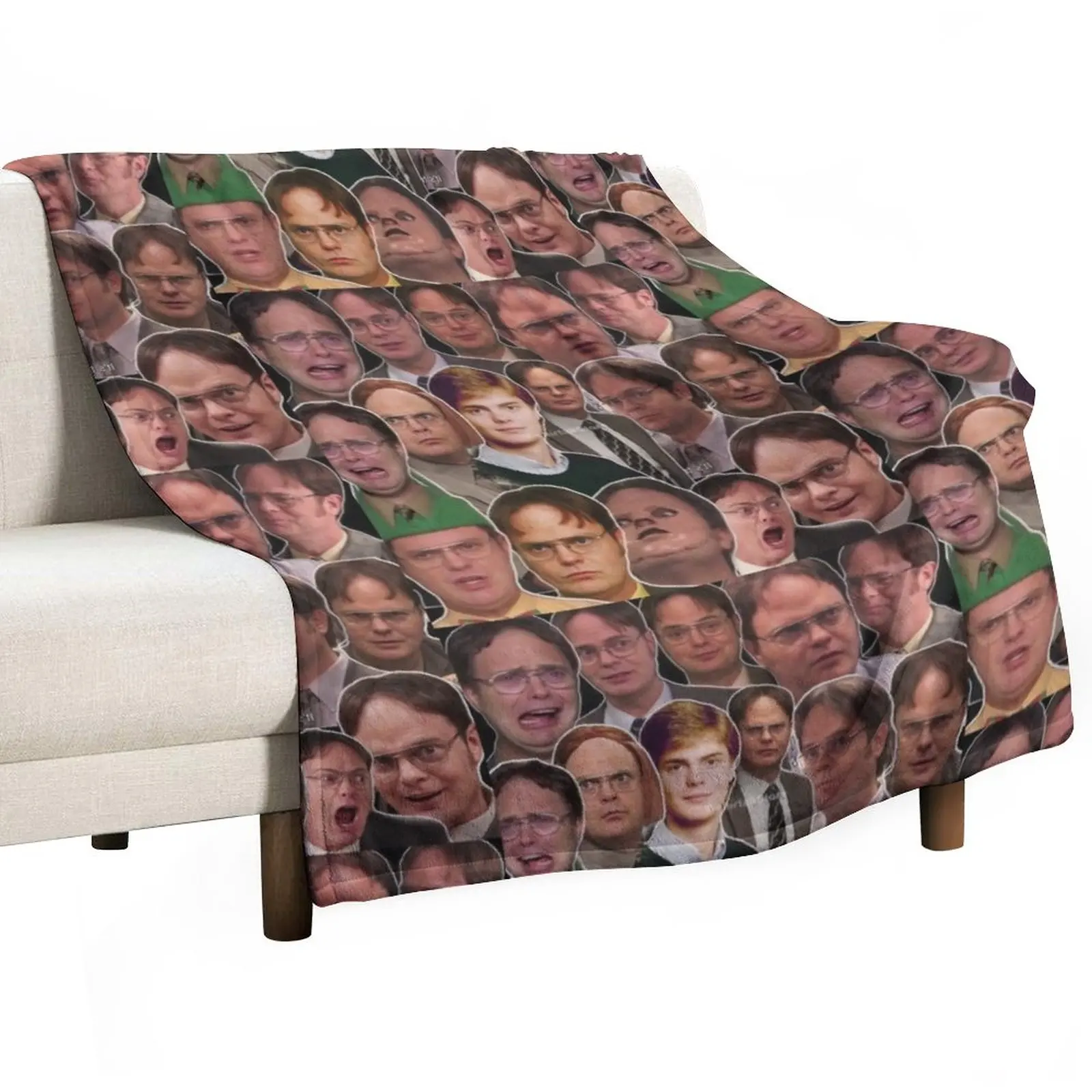 

dwight schrute photo collage Throw Blanket Luxury St Blanket Furry Blanket Blanket For Sofa For Sofa Thin