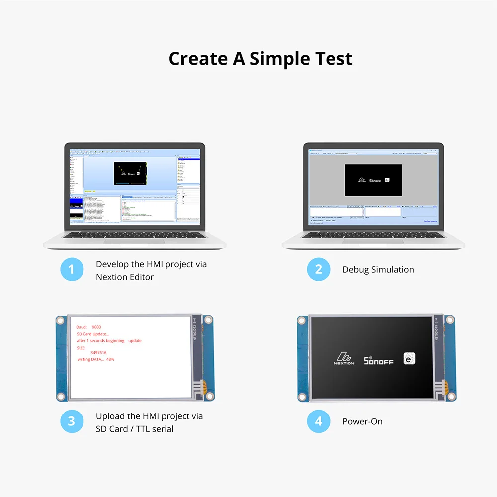 Nextion Basic NX4832T035 3,5 Zoll Touchdisplay – 480x320, Resistiv, UART-Steuerung, Für Arduino & Raspberry Pi