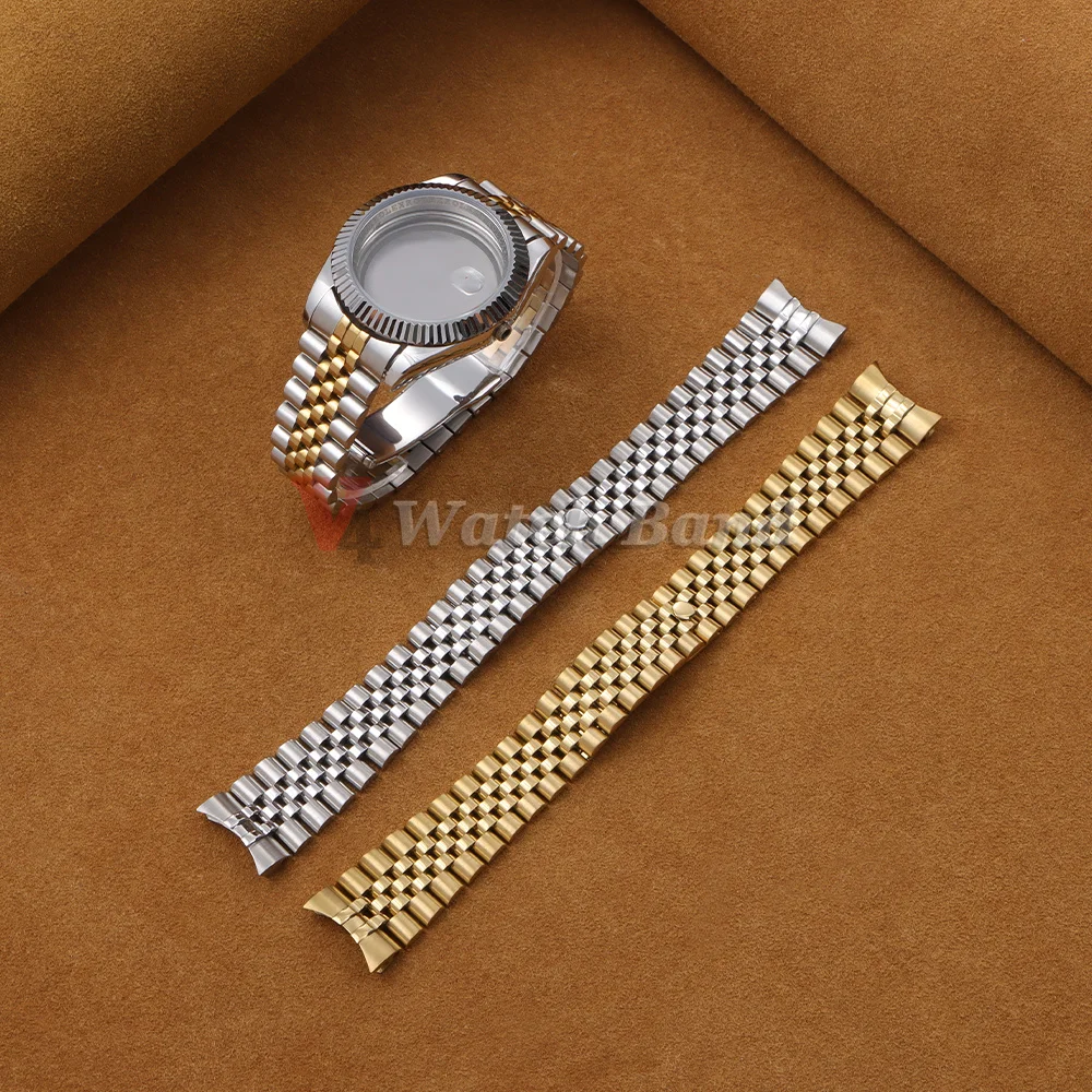 Massives Gebogenes Luxus-Uhrenarmband 13mm 17mm 20mm 21mm für Rolex GMT Edelstahl-Uhrenband für Jubilee Metall-Armband – Detail 5