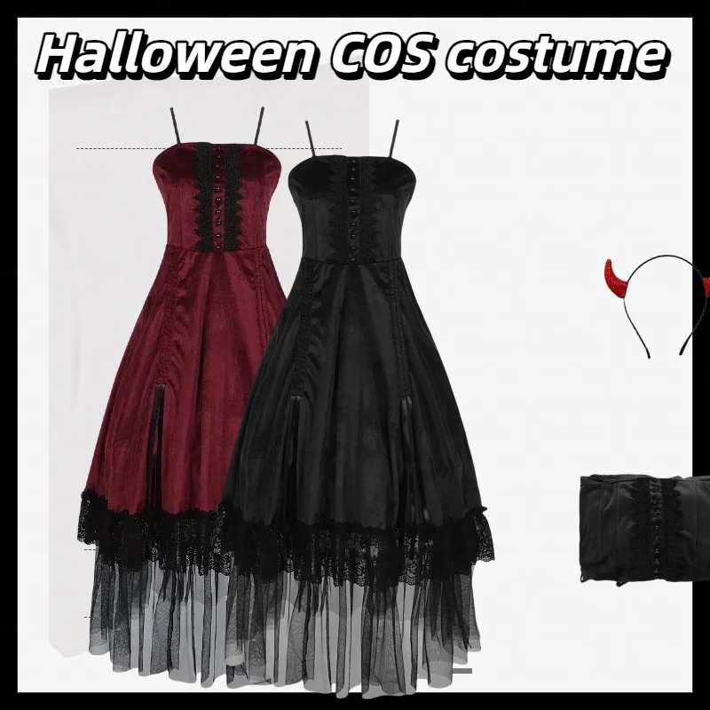 

Halloween Adult COS Duchess Vampire Dark Gothic Witch Stage Role Playing Costume Performance Party Dress