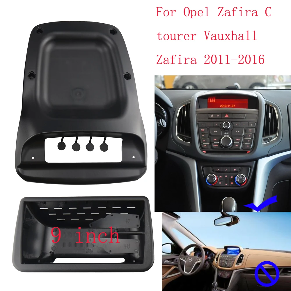 9 inch Car Fascia Frame Adapter Canbus Box Android Radio Dash Fitting Panel Kit For Opel Zafira tourer Vauxhall Zafira 2011-2016