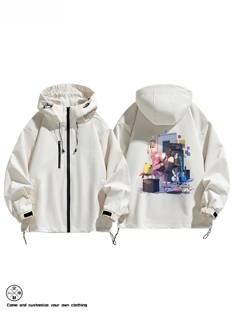 فضفاض عارضة الرجال Jaet Ro أنيمي التعاونية فضفاضة تناسب ربيع الخريف الشتاء سستة مزين البوليستر الشباب Faion #4