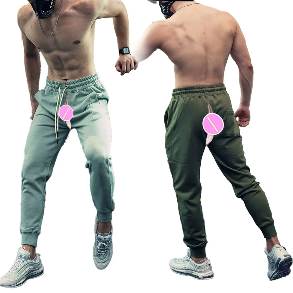 

Outdoor Sex Invisible Open Crotch Pants Mens Ankle-Tied Casual Trousers Male Track Sweatpants Jogger Running Football Basketball