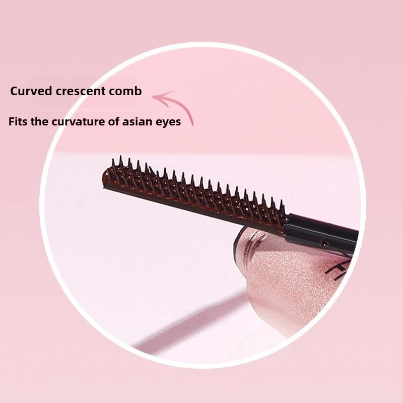 แปรงมาสคาร่าแบบหวีซี่ถี่ 1 ชิ้น ผลิตภัณฑ์แต่งตาที่จำเป็นสำหรับการดัดขนตาให้งอนยาวอย่างเป็นธรรมชาติ กันน้ำ หัวแปรงเล็กเพรียวบาง