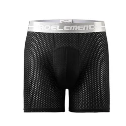 Men's Boxers Shorts Mesh Underwear Cueca Ice Silk Panties Man Breathable U Convex Pouch Underpants Male Trunks Large Size XL-6XL