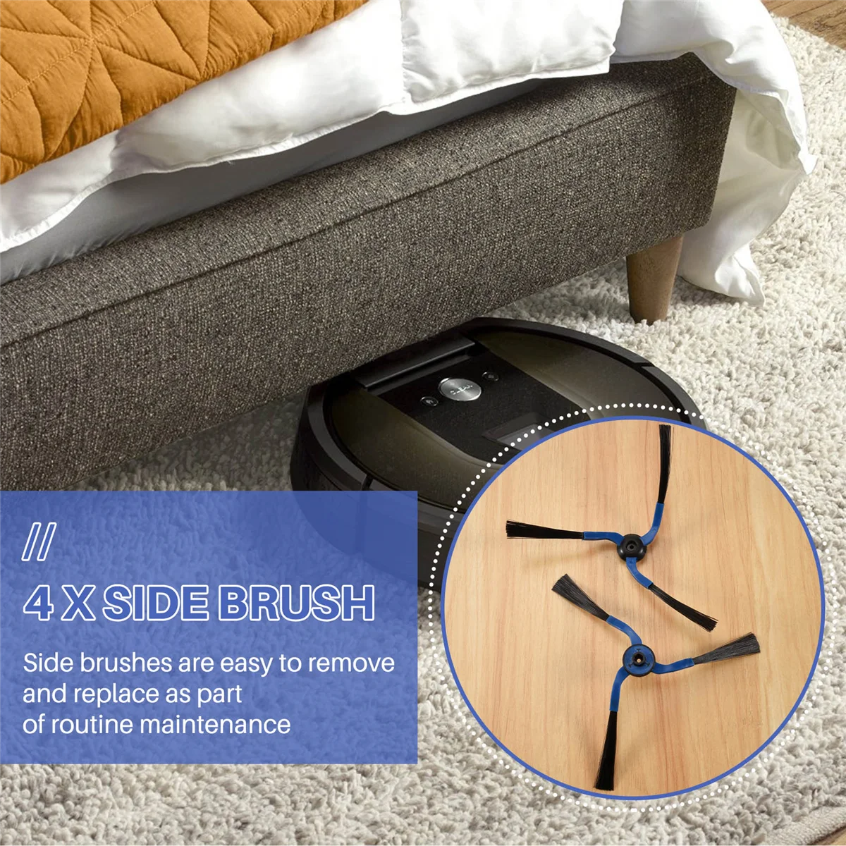 AC66 4 шт., боковая щетка с 3 рычагами, подходит для замены умного подметального робота-пылесоса Samsung