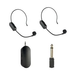 2.4G Head-mounted Wireless Lavalier Microphone Set Transmitter with Receiver for Amplifier Voice Speaker Teaching Tour Guide