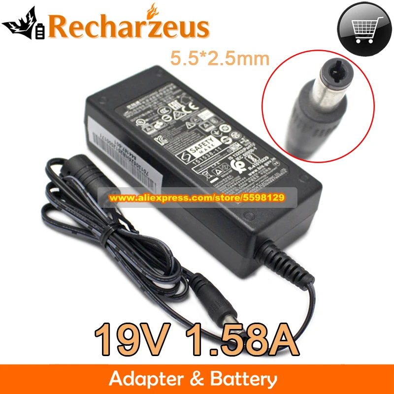 Genuine Hoioto ADS-40NP-19-1 19030E AC Adapter 19V 1.58A 30W Charger for HP 23ER DISPLAY 22EP 24F MONITOR Power Supply 5.5*2.5mm