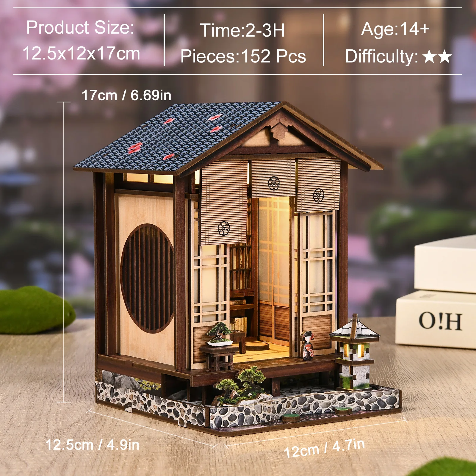 Kit de construction de maison miniature en bois DIY Book Hall, insert pour bibliothèque, puzzle en b