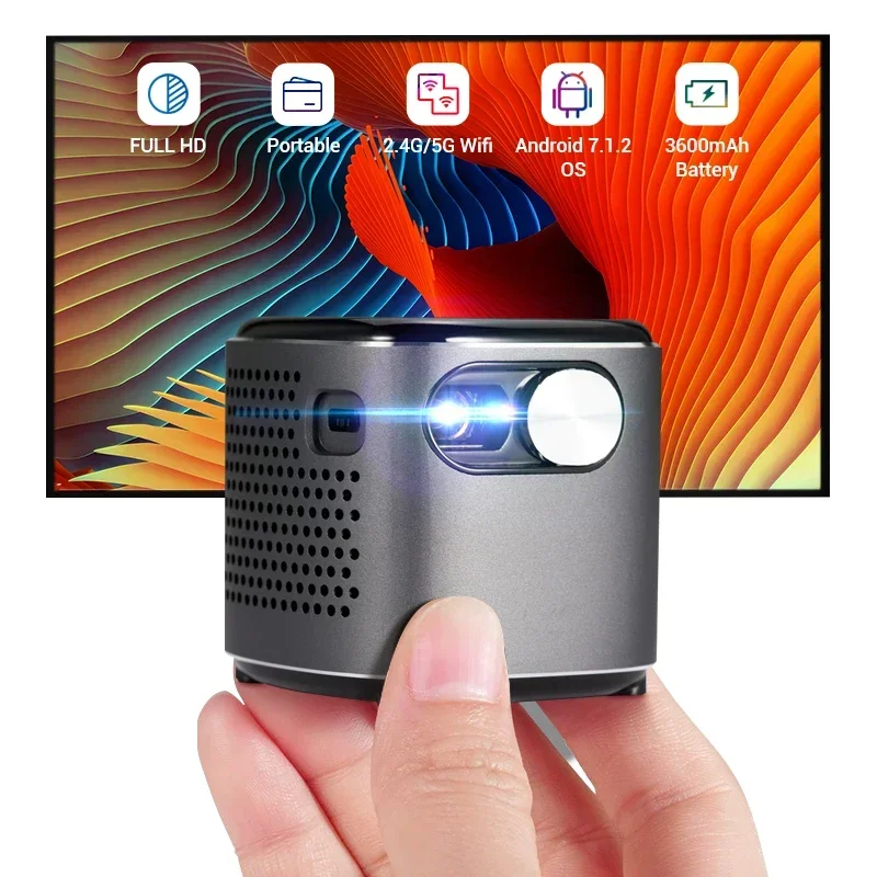 Hot Selling Full HD Cube Intelligent Android DLP Projector Portable Home Theater Projector Mobile LED Mini Projector 4k