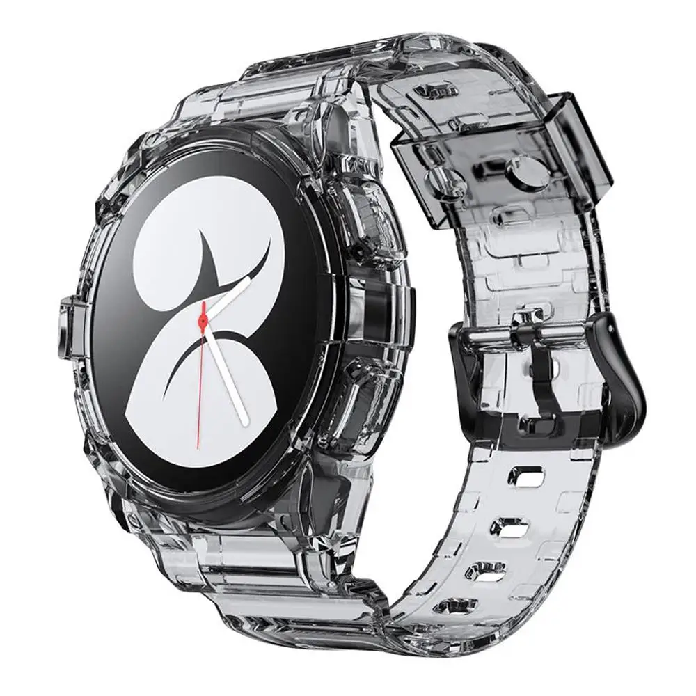 Gehäuse band für Samsung Galaxy Uhr 4 Armband 40mm 44mm Zubehör transparent Silikon Sport Armband Correa Galaxy Uhr 5 Bänder