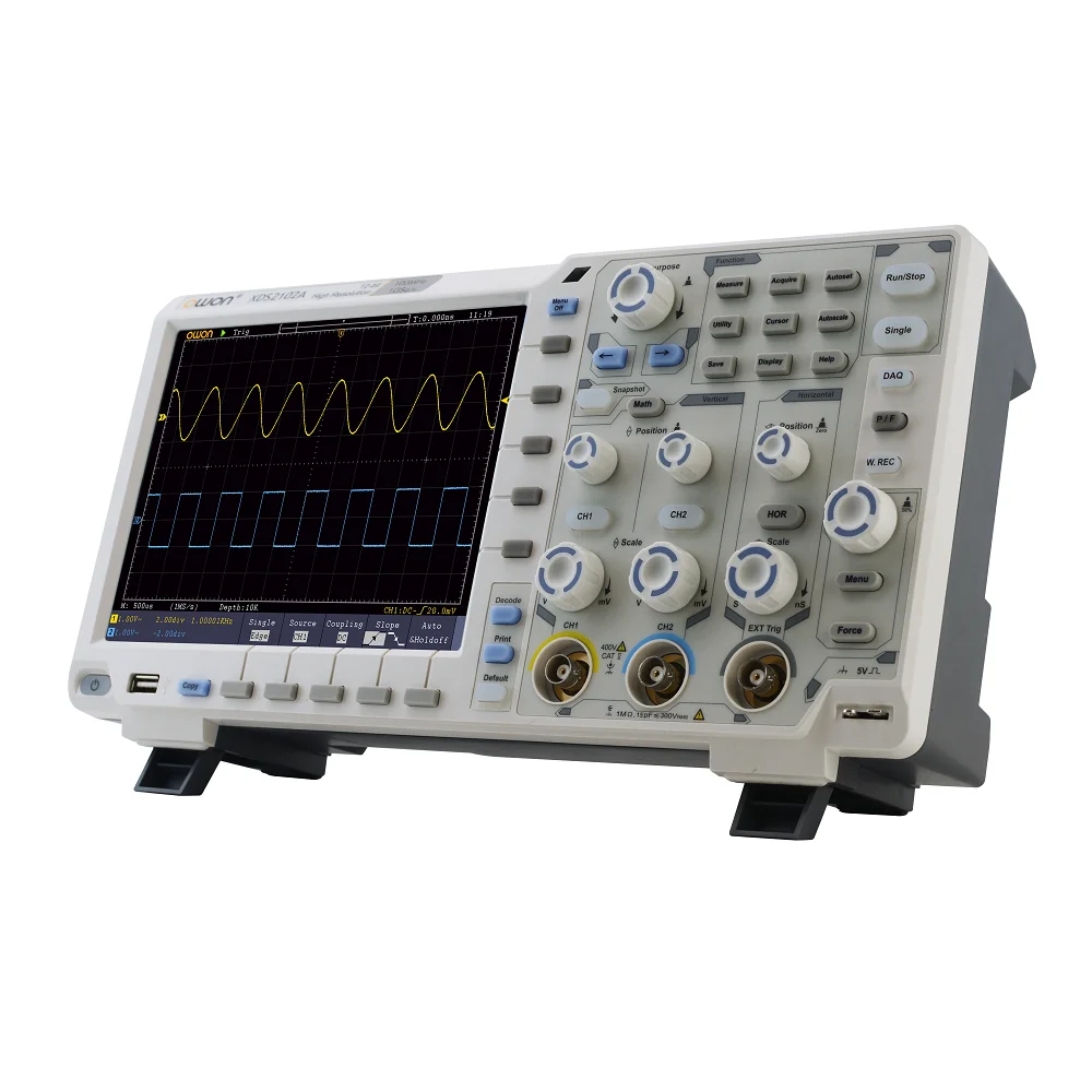 Owon XDS2102A 12 bits Osiloscopio Digital Oscilloscope 1GS/s 100MHz 2CH 20 Mpts Record Length Multimeter Oscilloscope Generator