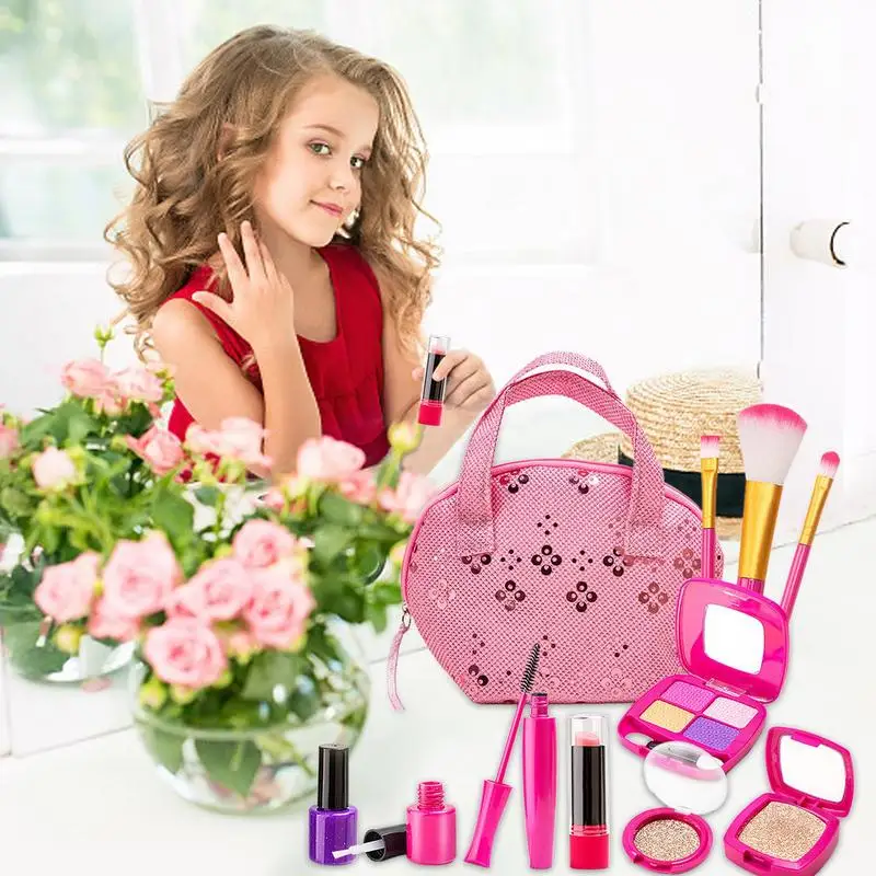 Ensemble de maquillage pour enfants, jouets cosmétiques pour tout-petits, kits cosmétiques pour filles, faux ensemble de maquillage pour enfants, jeu de simulation