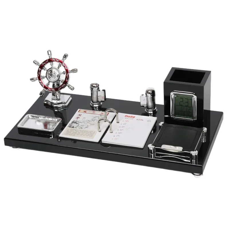 

High-end European style desk, electronic clock with pen holder, desk practical ornament