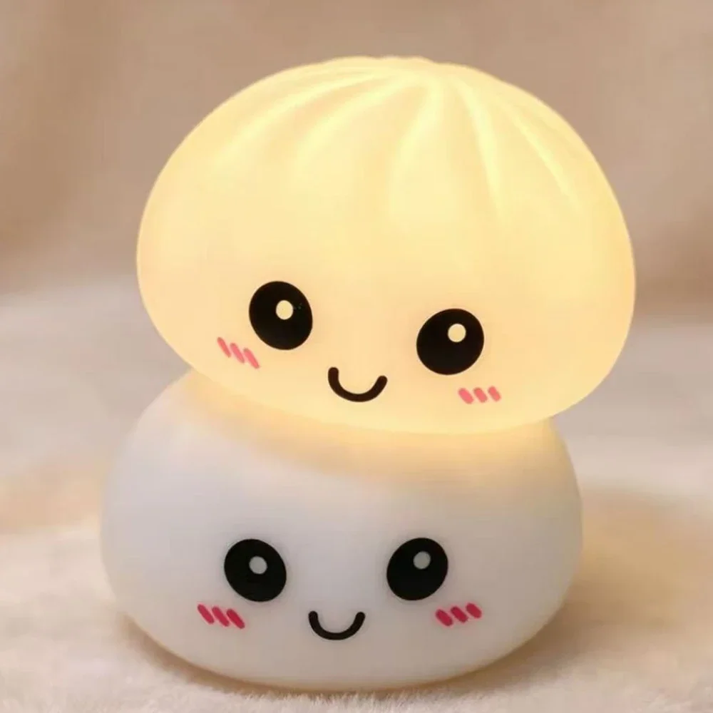 Leuchtender Bubble-Spitting-Steamed-Bun-Stressball: Realistisches Lebensmittel-Design, Ästhetisches Büro-Schreibtisch-Deko-Spielzeug zur Stresslinderung – Detail 9