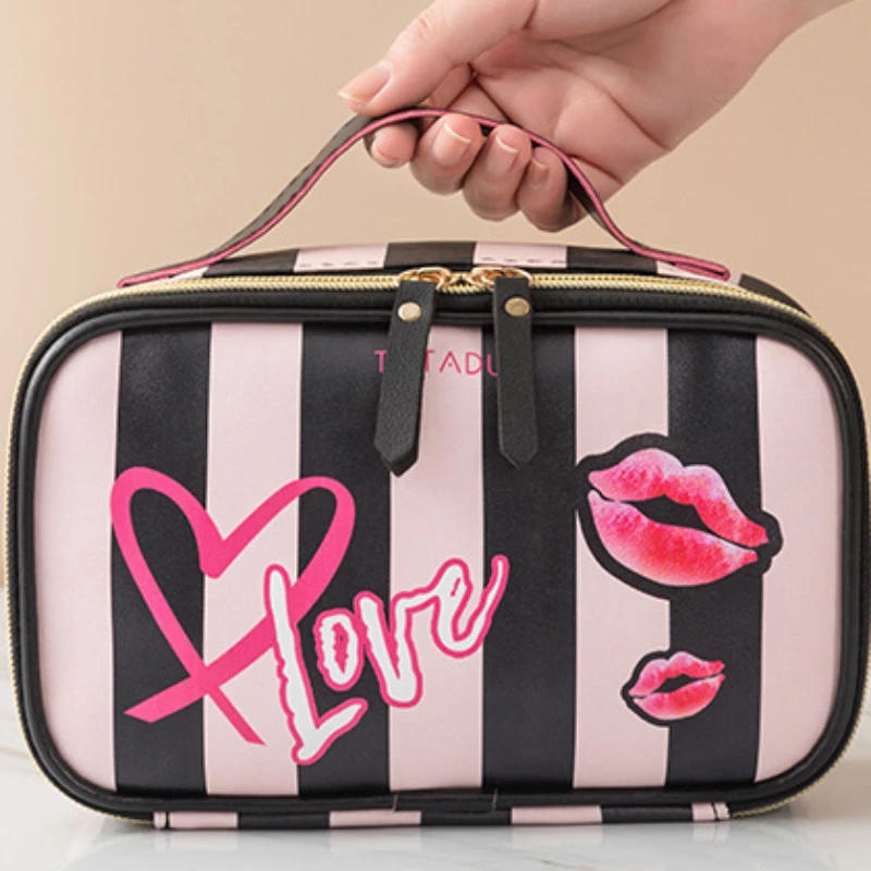 

Rose Leopard Lips Print Cosmetic Bag Women Shopping Purse Lipstick Cosmetic Case Ladies Zipper Pouch Toiletries Bags Gift 2024