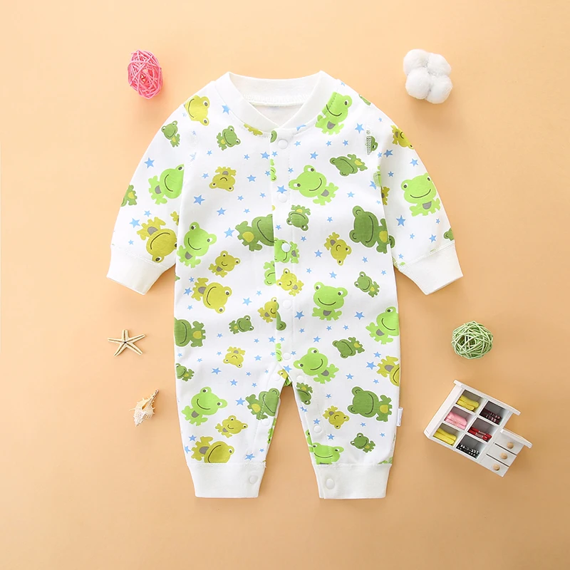 

Newborn baby jumpsuit, spring and autum boneless crawling suit, newborn baby harem, pure cotton frog jumpsuit