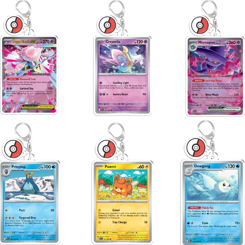 Llavero Acrílico de la Serie Pokémon Mega Diancie Pawmi, Colección de Anime, Mercancía de Anime, Juguete DIY, Regalo, Material Acrílico