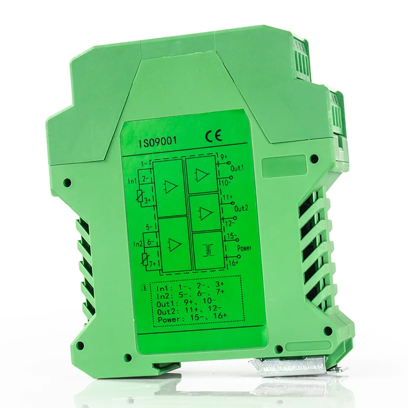 3 wire RTD pt100 temperature transmitter 4-20ma temperature transducer DC24V 35mm Din rail mounting